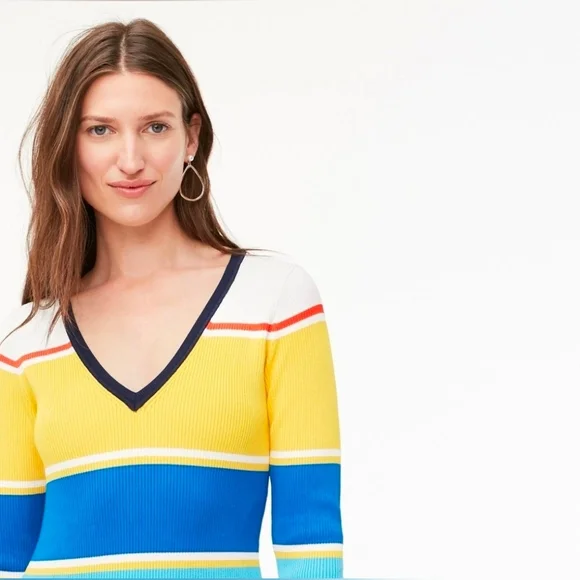 J.Crew Ribbed sweater-dress in stripe - Picture 3 of 13